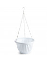 Tradineur - Maceta redonda colgante de plástico, tiesto, macetero, recipiente para plantas, flores, balcón, terraza, hogar, fabr