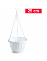 Tradineur - Maceta redonda colgante de plástico, tiesto, macetero, recipiente para plantas, flores, balcón, terraza, hogar, fabr