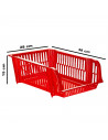 Tradineur - Cesta apilable de plástico, 1 ud, expositor, estante portaobjetos, organizador de frutas, verduras, ropa, documentos