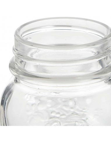 Tradineur - Bote multiusos transparente con rosca metálica - Fabricado en vidrio - Capacidad 150 ml - Almacenamiento de objetos