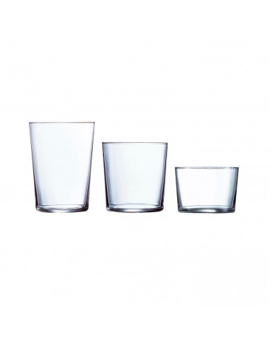 Luminarc - Pack 18 vasos de cristal: 6 x 53 cl, 6 x 36 cl y 6 x 23 cl, set gorbea de 18 vasos en diferentes tamaños