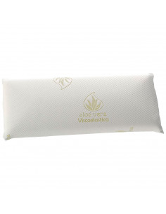 Tradineur - Almohada viscoelástica de Aloe Vera Antiácaros - Fabricada en Fibra hueca Poliéster - Forma rectangular - 70 cm