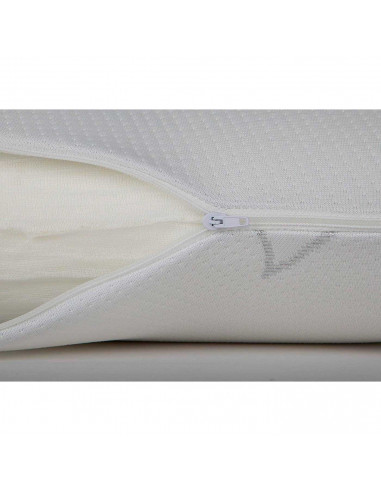 Tradineur - Almohada viscoelástica de Aloe Vera Antiácaros - Fabricada en Fibra hueca Poliéster - Forma rectangular - 105 cm