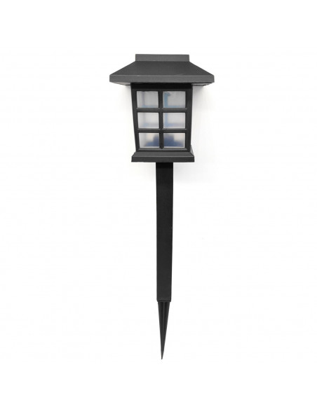 Tradineur - Antorcha de jardín de polipropileno, luz solar, lámpara solar recargable de plástico para césped, patio, paseos, dec