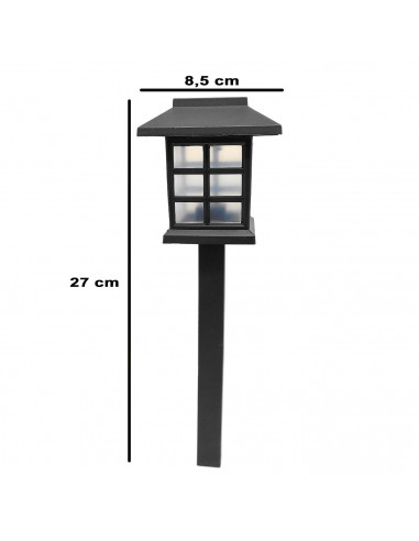 Tradineur - Antorcha de jardín de polipropileno, luz solar, lámpara solar recargable de plástico para césped, patio, paseos, dec