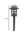 Tradineur - Antorcha de jardín de polipropileno, luz solar, lámpara solar recargable de plástico para césped, patio, paseos, dec