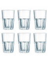 Tradineur - Set de 6 vasos "new america" con capacidad de 40 cl, de 8,5 cm de diámetro y 12 cm de alto. Pack de 6 vasos especial