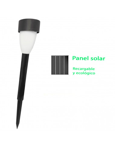 Tradineur - Antorcha de jardín de PVC, luz solar, lámpara solar recargable de plástico para césped, patio, paseos, decoración ex