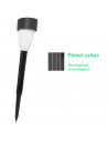 Tradineur - Antorcha de jardín de PVC, luz solar, lámpara solar recargable de plástico para césped, patio, paseos, decoración ex