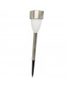 Tradineur - Antorcha de jardín de acero inoxidable y plástico, luz solar, lámpara solar recargable para césped, patio, paseos, d