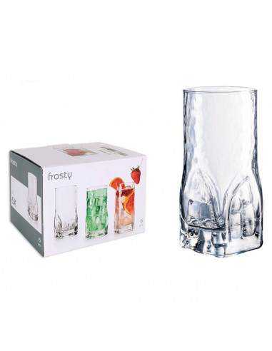 Juego de 6 vasos de 47 cl, frosty, set de 6 vasos de calidad, 16,7 x 6,5 cm