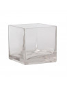 Centro florero cuadrado de vidrio 15 x 15 x 15 cm, diseño elegante y minimalista, recipiente, para plantas, flores u otros acces