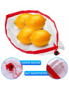 Tradineur - Pack de 3 bolsas de malla reutilizables para frutas, verduras, lavables, ecológicas, almacenamiento, compras, viajes