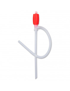 Tradineur - Bomba de sifón de trasvase de líquidos, bomba manual de plástico para transferencia de combustible, gasolina, diésel