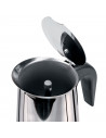 Tradineur - Cafetera de acero inoxidable, 4 tazas, especial inducción, válida para todo tipo de fuegos, interior antióxido y asa