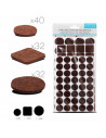 Tradineur - Pack de 104 protectores de muebles, distinas formas y tamaños, conteras adhesivas, almohadillas autoadhesivas, prote