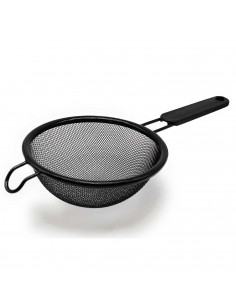 Tradineur - Colador de malla fina antiadherente, incluye mango recubierto de plástico, colar harina, pasta, té, apto para lavava