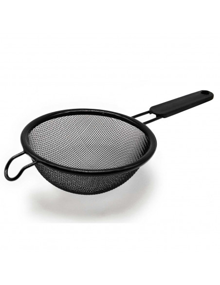 Tradineur - Colador de malla fina antiadherente, incluye mango de metal recubierto de plástico, colar harina, pasta, té, apto pa