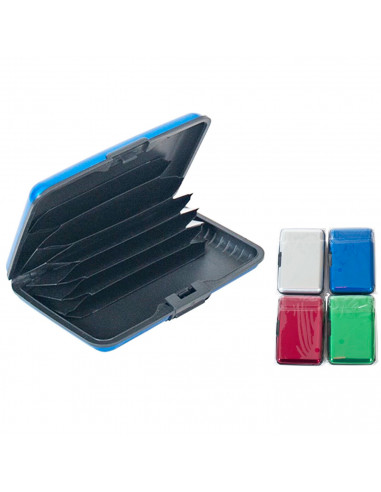 Tradineur - Tarjetero de plástico con cierre de clip, billetera, cartera para tarjetas de crédito, billetes, ligero y resistente