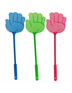 Tradineur - Set de 3 matamoscas de plástico con forma de mano, resistentes y duraderos, control manual de plagas, insectos, 42,5