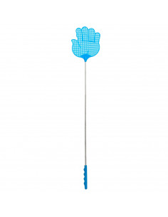 Tradineur - Matamoscas extensible con forma de mano, acero y plástico, resistente y duradero, control manual de plagas, insectos