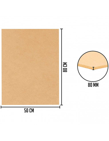 Tradineur - Tabla de aglomerado - Fabricado en madera - Ideal para la decoración y manualidades - 80 x 50 cm