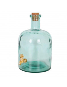 Botella de vidrio con grifo de 2.25 litros, dispensador de bebidas de vidrio con grifo, 25 x 14 x 19 cm