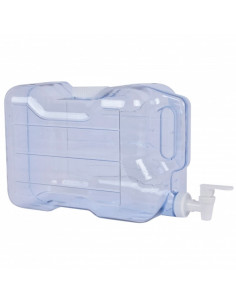 Tradineur - Dispensador de bebidas reutilizable de plástico, botella con grifo y asa, recipiente para servir agua, bebidas frías