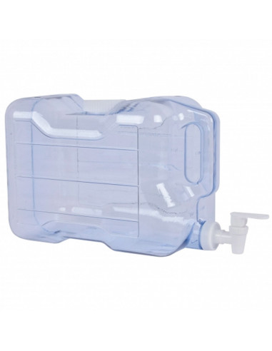 Tradineur - Dispensador de bebidas reutilizable de plástico, botella con grifo y asa, recipiente para servir agua, bebidas frías