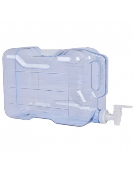 Tradineur - Dispensador de bebidas reutilizable de plástico, botella con grifo y asa, recipiente para servir agua, bebidas frías