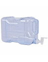 Tradineur - Dispensador de bebidas reutilizable de plástico, botella con grifo y asa, recipiente para servir agua, bebidas frías