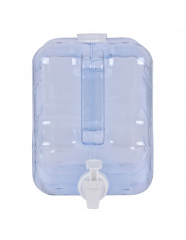 Tradineur - Dispensador de bebidas reutilizable de plástico, botella con grifo y asa, recipiente para servir agua, bebidas frías