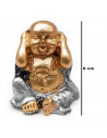 Tradineur - Set de 3 Budas decorativos, monjes ciego, sordo y mudo, figuras de resina, adornos, regalo original, meditación, rel