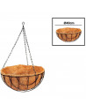 Tradineur - Macetero de coco colgante, cesta, maceta con cadena y gancho para colgar, decoración del hogar, terraza, balcón, pat