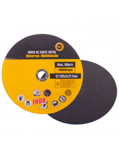 Tradineur - Disco de corte para metal e inox, universal, multifunción, máx. 6500 RPM, compatible con la mayoría de amoladoras an