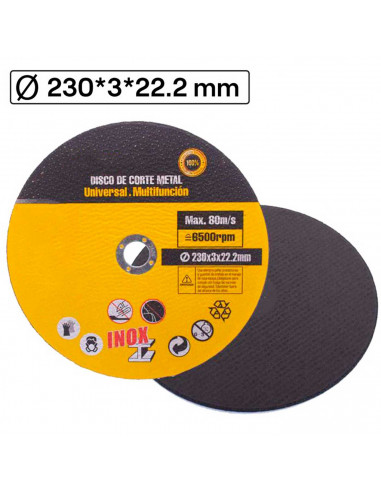 Tradineur - Disco de corte para metal e inox, universal, multifunción, máx. 6500 RPM, compatible con la mayoría de amoladoras an