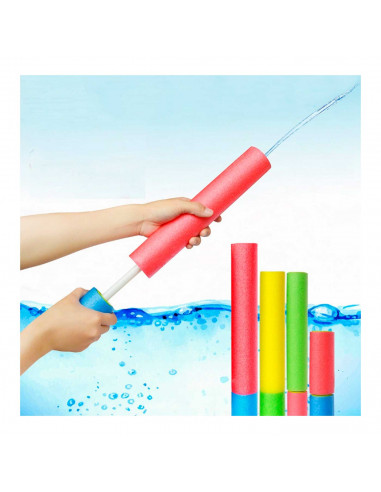 Tradineur - Pistola de agua foam de succión, juguete para niños, piscina, playa, juegos de verano, aire libre, 60 x 4 cm, color