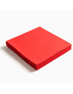 Tradineur - Pack de 40 servilletas rojas de papel, 2 capas, biodegradables, reciclables, fiestas, celebraciones, decoración de N