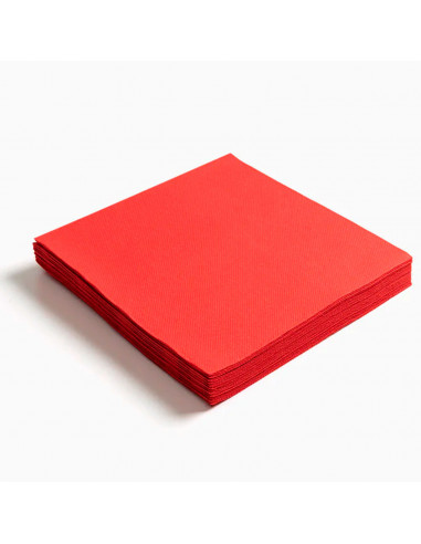 Tradineur - Pack de 40 servilletas rojas de papel, 2 capas, biodegradables, reciclables, fiestas, celebraciones, decoración de N