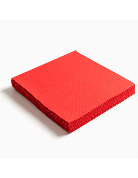 Tradineur - Pack de 40 servilletas rojas de papel, 2 capas, biodegradables, reciclables, fiestas, celebraciones, decoración de N
