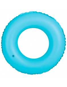 Tradineur - Flotador neón infantil hinchable de vinilo, aro, anillo inflable para piscina, playa, natación, resistente, niños, Ø