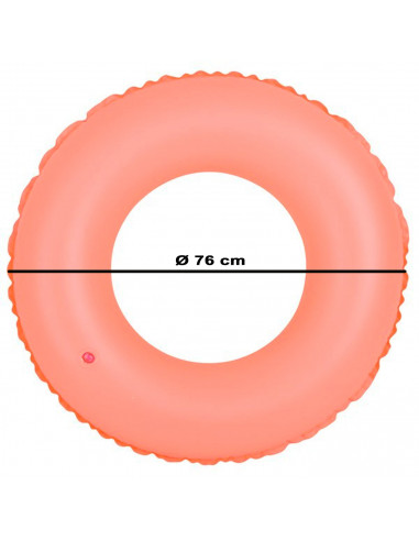 Tradineur - Flotador neón infantil hinchable de vinilo, aro, anillo inflable para piscina, playa, natación, resistente, niños, Ø