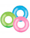 Tradineur - Flotador hinchable infantil translúcido de vinilo, aro, anillo inflable para piscina, playa, natación, resistente, n