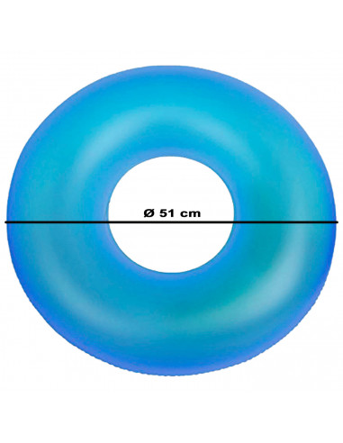 Tradineur - Flotador hinchable infantil translúcido de vinilo, aro, anillo inflable para piscina, playa, natación, resistente, n
