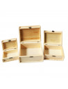 Conjunto de 3 cajas de madera natural, set de cajas de madera rectangulares, 4.8 x 13.2 x 8.3 cm, 6.8 x 16.1 x 11.2 cm, 8.3 x 19