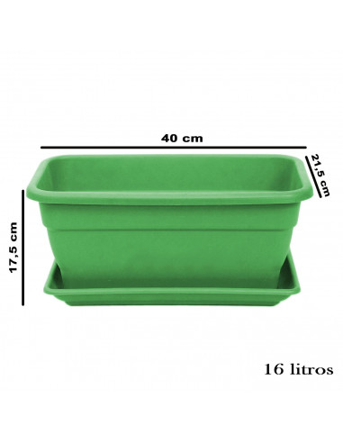 Tradineur - Jardinera con plato de plástico, incluye agujeros de drenaje, tiesto, macetero de polipropileno, plantas, flores, ba