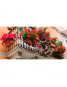 Tradineur - Soporte de metal para jardinera de balcón, incluye ganchos, colgar maceteros, plantas, flores, parapetos y barandas,