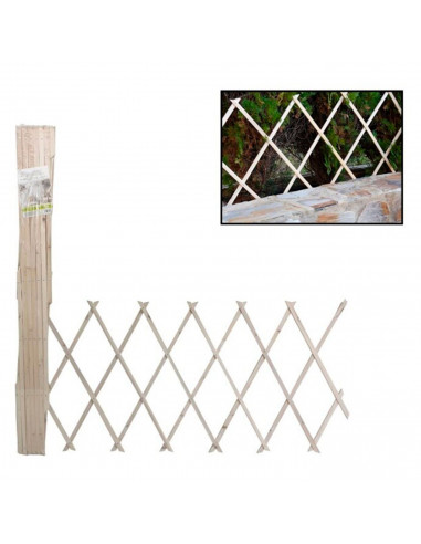 Tradineur - Celosía extensible de madera natural, estructura para plantas trepadoras, decoración de jardines, separación de espa