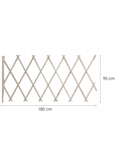 Tradineur - Celosía extensible de madera natural, estructura para plantas trepadoras, decoración de jardines, separación de espa