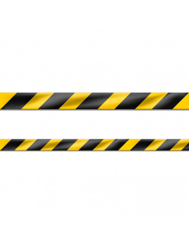 Tradineur - Cinta advertencia no adhesiva, señalización, rollo de cinta de balizamiento, delimitar espacios, seguridad, obras (F